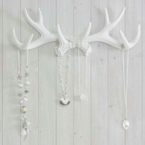 White Antler/Jewelry Holder/ Shabby Chic Decor